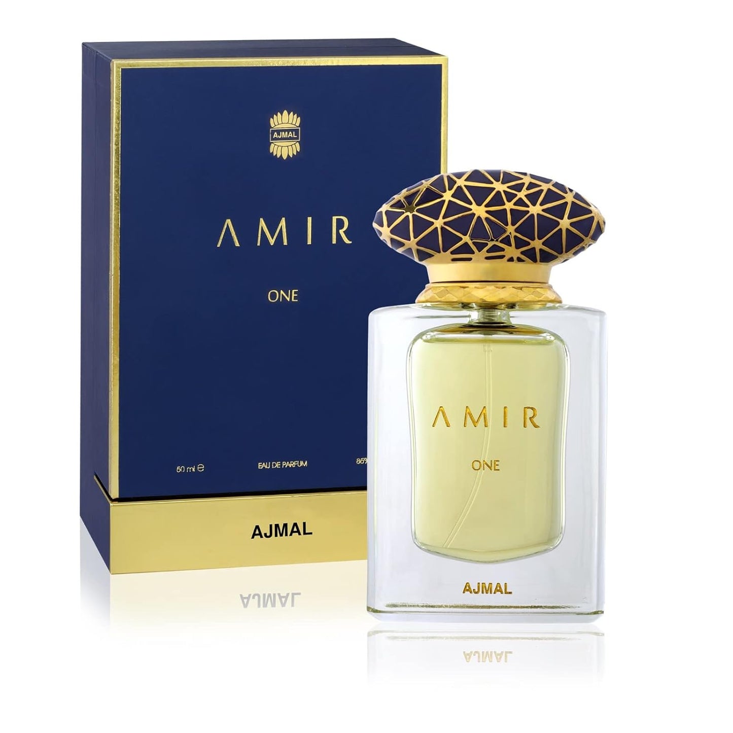 Ajmal Amir One Eau de Parfum 1.7 Fl Oz | Luxury Unisex Perfume from the Amir Series | Floral, Spicy & Ambery Oriental Fragrance with Wood & Oudh | Long-Lasting Arabic Perfume for Men & Women