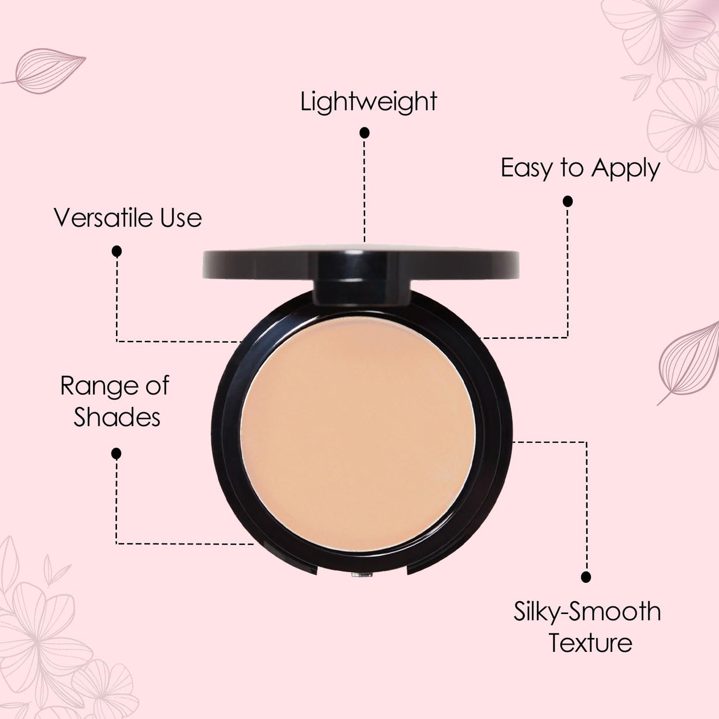 Vera Moore Matte Pressed Powder, Makeup Setting Compact Powder, Face Powder for Full Coverage with Flawless Finish, Shine, Matte Finish for All Skin Types (Shell, 12.5g)