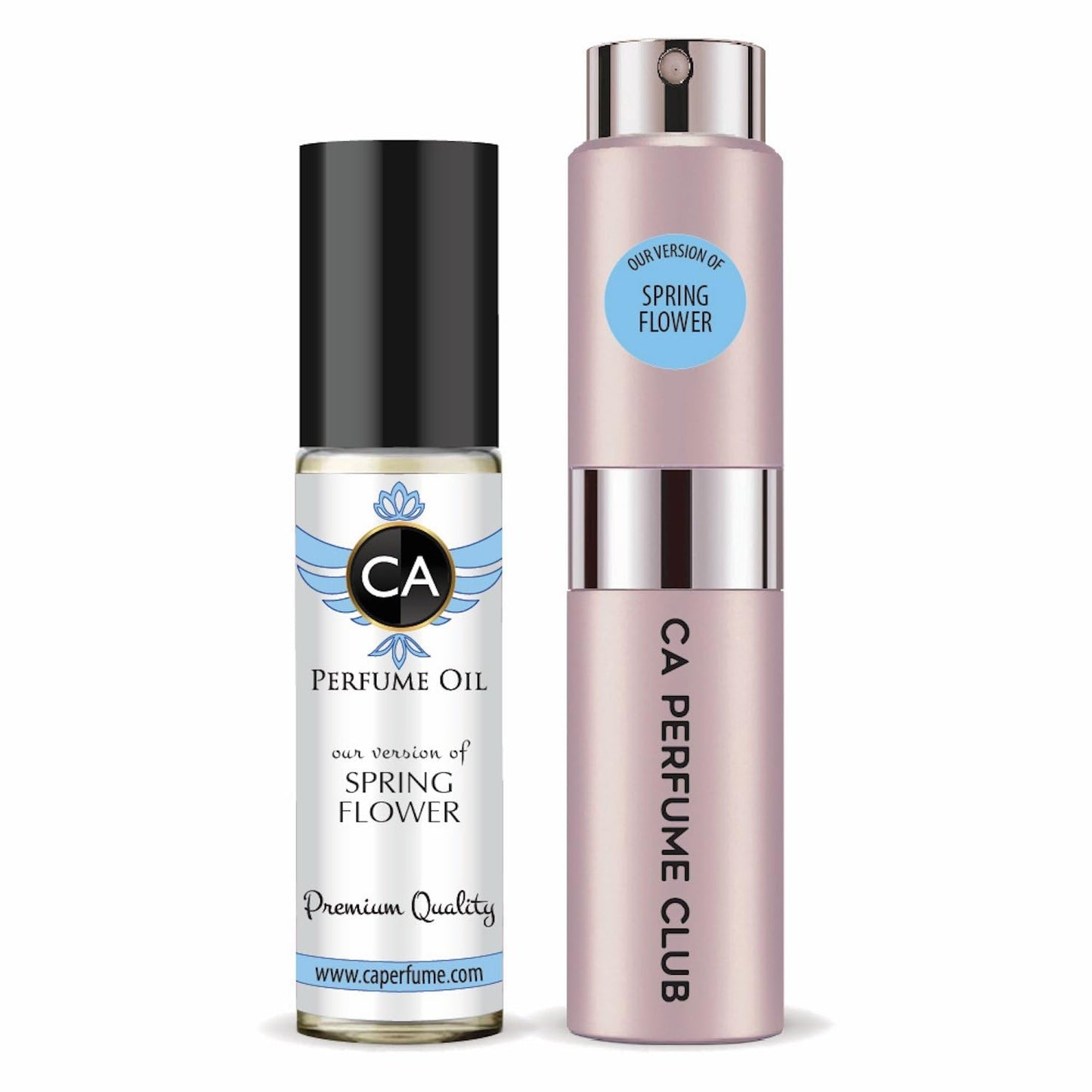 CA Perfume Duo Impression of Spring Flower For Women Perfume Layering Set Long Lasting Travel Size EDP + Body Oil Roll-On Bottle 0.27 Fl Oz+0.33 Fl Oz