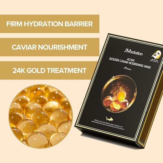 JMsolution Face Mask Bundle- Pink snail-Brightening Golden Caviar Mask-Collagen