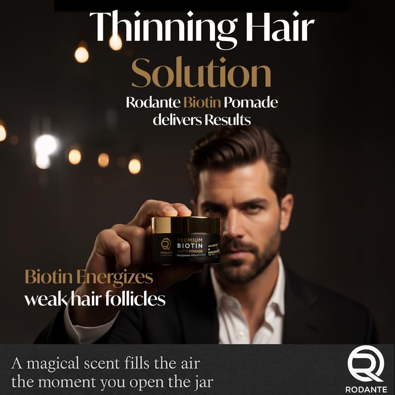 Biotin Matte Cream Texture Paste Clay Pomade, Premium Thickening Cream Medium Hold & Anti Hair Loss and Hair Growth Support for Thinning Hair for Men 85 g / 3 oz