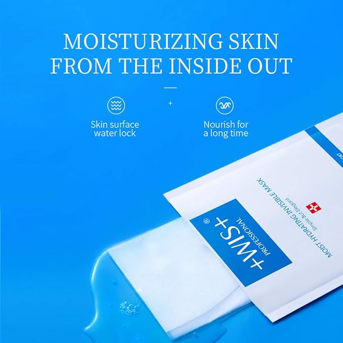 WIS Intensive Hydrating Smoothing Face Facial Sheet Mask 10 Packs, Deeply Moisturizing with Hyaluronic Acid-Witch Hazel for Oil Control & Shrink Pores-Firming & Anti Aging for Men＆Women