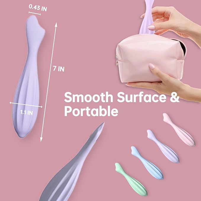 Silicone Facial Massage Roller, Face Massager Skin Lifting Tool Shapes Face Curves, Body Face Roller for Wrinkles and Skin Lifting Reduces Tiredness Promote Circulation for Women (Purple)