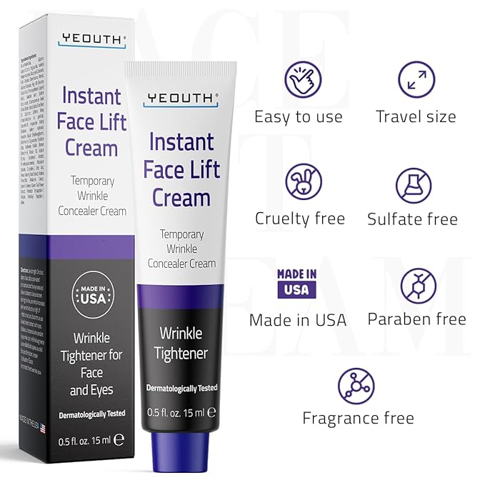YEOUTH Instant Face Lift Cream, Temporary Skin Tightening Under Eye Cream for Women, Tightening and Lifting Concealer 15ml