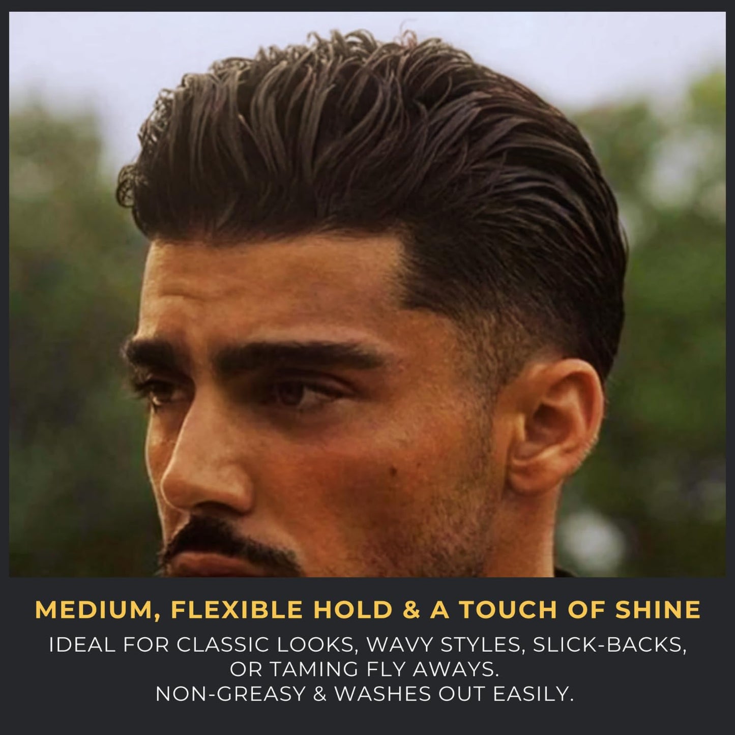 Hybrid Pomade - Flexible Hold Light Shine - Water Based - Shea Butter Beeswax, Jojoba Oil, & Ozokerite Blend - For All Hair Types - Easily Washes Out - Premium Hair Styling Product (2.5oz)
