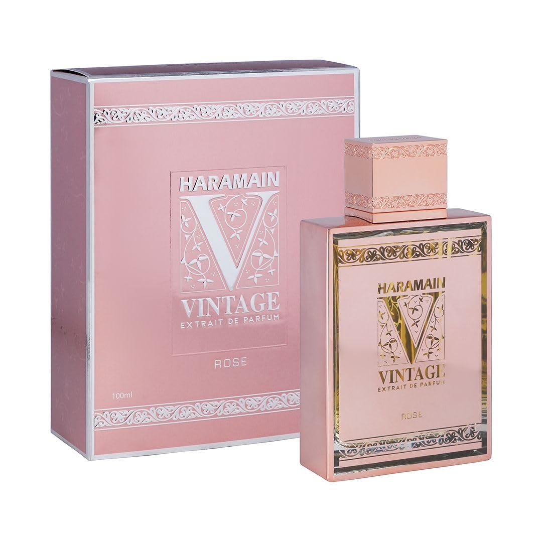 Al Haramain Vintage Rose - Perfumes for Women and Cologne for Men - Captivating Fragrance with Bergamot - 3.33 oz Extrait De Parfum Spray