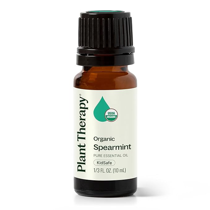 Plant Therapy USDA Certified Organic Spearmint Essential Oil 10 mL (1/3 oz) 100% Pure, Undiluted, Therapeutic Grade