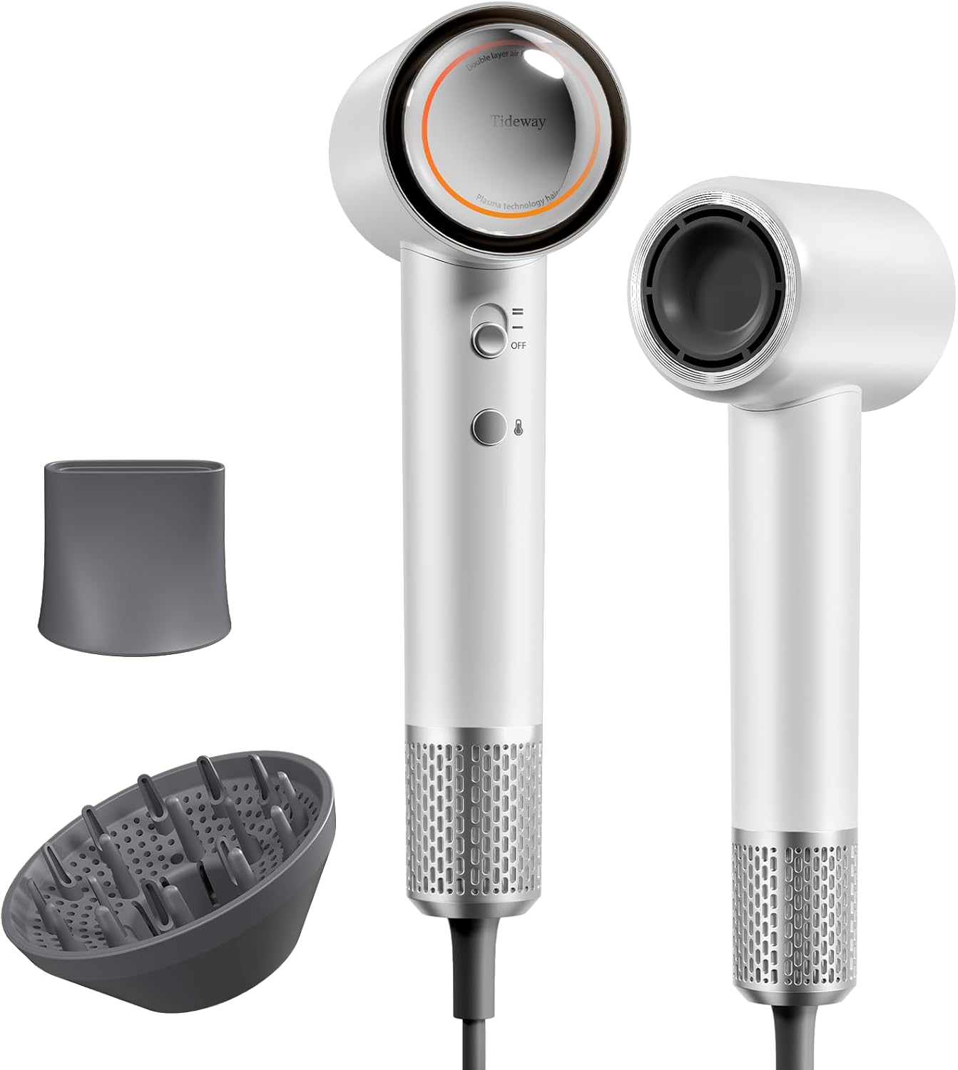 Tideway Hair Dryer, Blow Dryer with Diffuser High-Speed Plasma Ionic Low Noise for Fast Drying, Travel Hair Dryer for Women and Man, Curly/Wavy & Long/Thick Color-Treated Hair H11