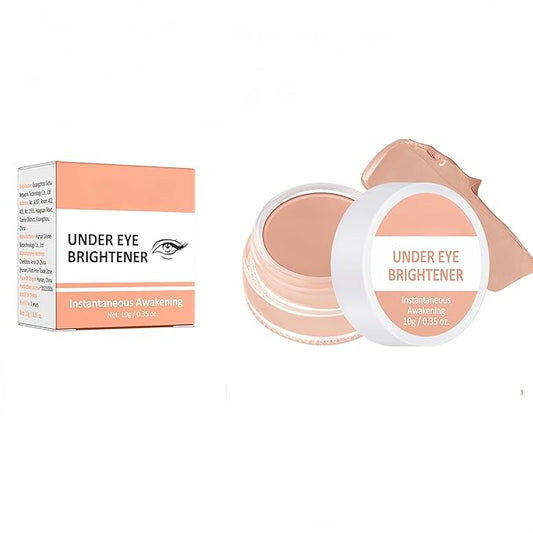 4 Colors Under Eye Brightener, Conceal & Brighten Dark Circles, Nourishing Waterproof Under Eye Cream Pot Concealer Full Coverage Peach Color Corrector Makeup(02 Warm Nude)