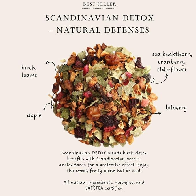 Palais des Thés - Organic Scandinavian Wellness Caffeine-Free Herbal Tea for Natural Defenses with Birch, Sea Buckthorn, Cranberry, and Bilberry - 3.5oz Loose Leaf Metal Gift Tin