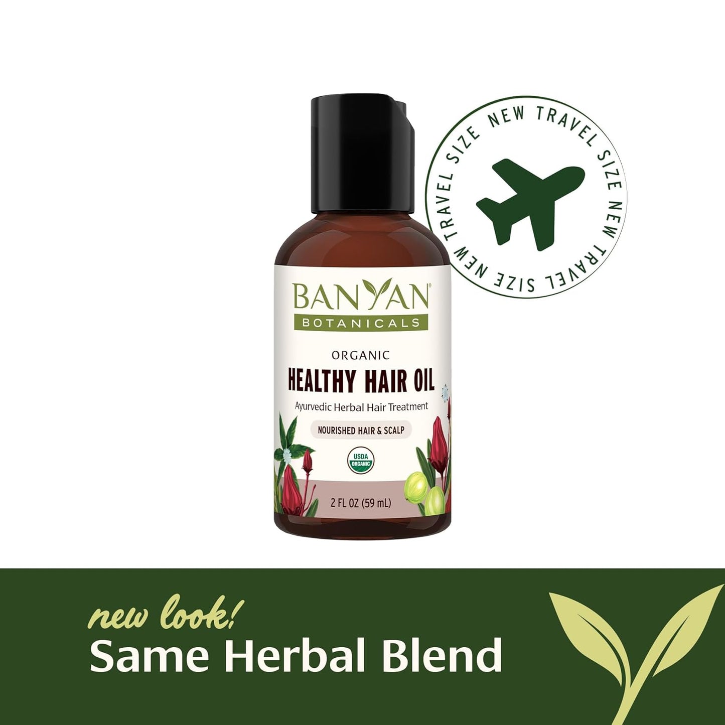 Banyan Botanicals Bhringaraj & Amla Organic Hair Oil - Ayurvedic Scalp & Hair Treatment for Thick, Lustrous Locks - All Hair Types - 2 oz. - Non-GMO, Sustainably Sourced