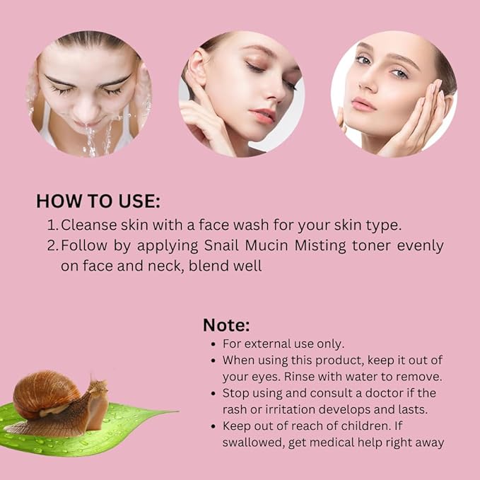 Snail Mucin Skincare Bundle – Complete 4-Step Routine with Snail Mucin Serum, Toner, Gel Cleanser, and Moisturizing Cream for Hydrated, Glowing, and Youthful Skin