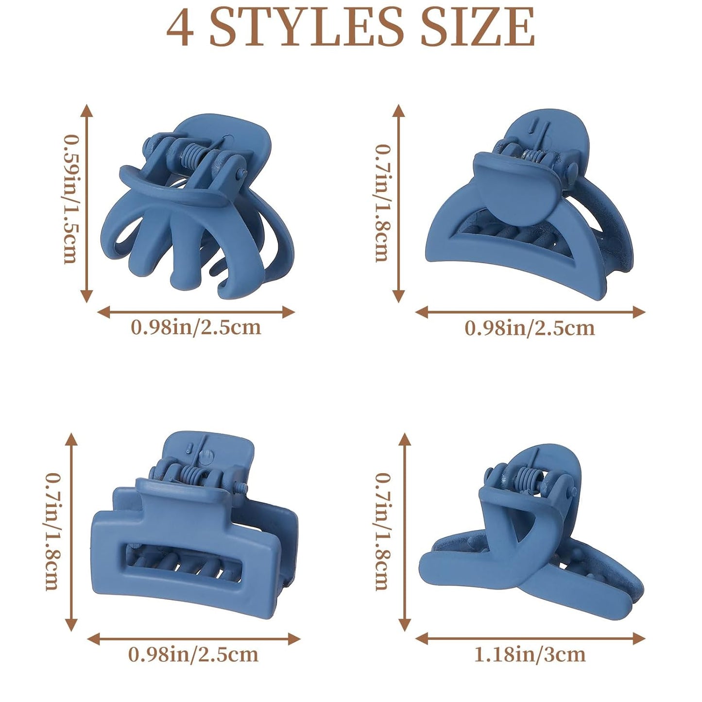 Small Hair Clips for Girls 16PCS 4Style Colourful Matte Mini Claw Clips for Women Non Slip Bangs Pins for Thin/Thick Hair(16PCS-Style 2)