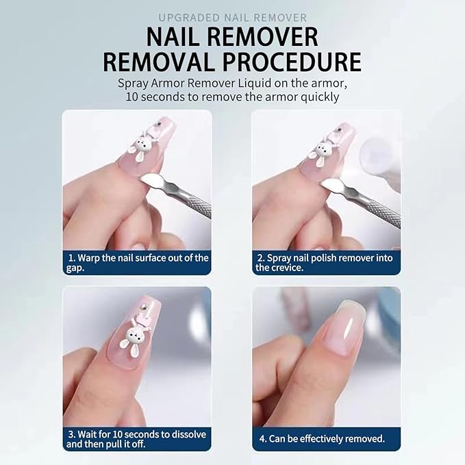Solid Nail Glue Remover for Press on Nail, Nail Tips Glue Remover with Cuticle Pusher Nail File Dip Remover Ghinestone Glue Remover Nail Tips Glue Press on Nails Remover nail glue remover debonder