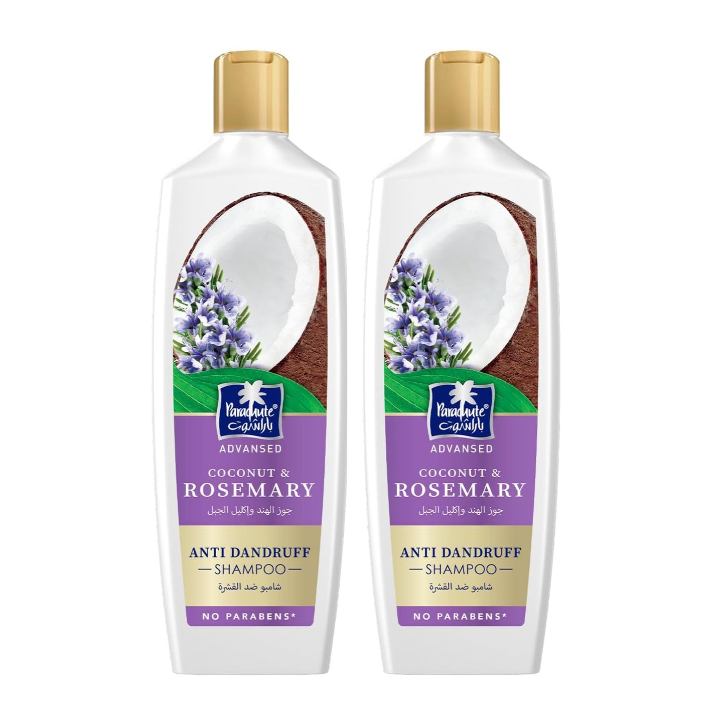 Parachute Advansed Anti-Dandruff Rosemary Shampoo with Coconut | Nourishes Hair & Detoxes Scalp | 11.4 Fl oz | Pack of 2