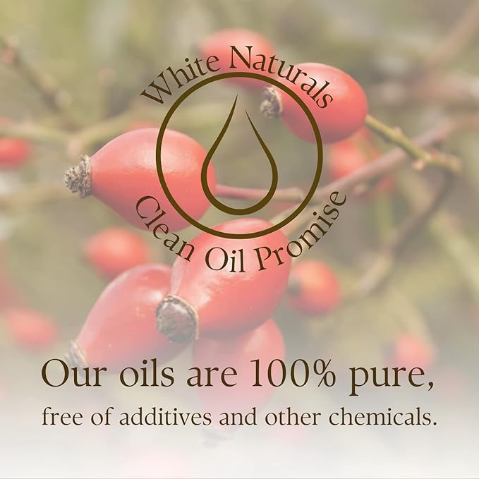 White Naturals Organic Rosehip Seed Oil Cold Pressed, Unrefined 100% Pure Rose Hip Carrier Oil, Natural Moisturizer For Body Face Hair Skin Massage & Nails, Facial Serum Anti-Aging Treatment 4 oz