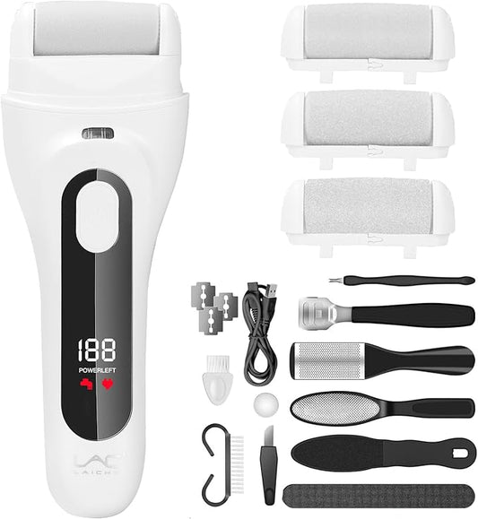 Electric Feet Callus Removers Rechargeable,Portable Electronic Foot File Pedicure Tools, Electric Callus Remover Kit,Professional Pedi Feet Care Perfect for Dead,Hard Cracked Dry Skin Ideal Gift