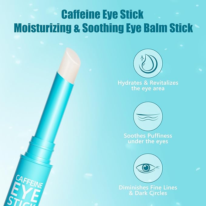 Soulight Caffeine Eye Stick, Anti-Aging Eye Balm, Advanced Revitalizing Eye Cream for Wrinkles, Dark Circles, Puffiness & Bags Under Eyes- Retinol Eye Cream Moisturizes, Softens & Nourish Skin