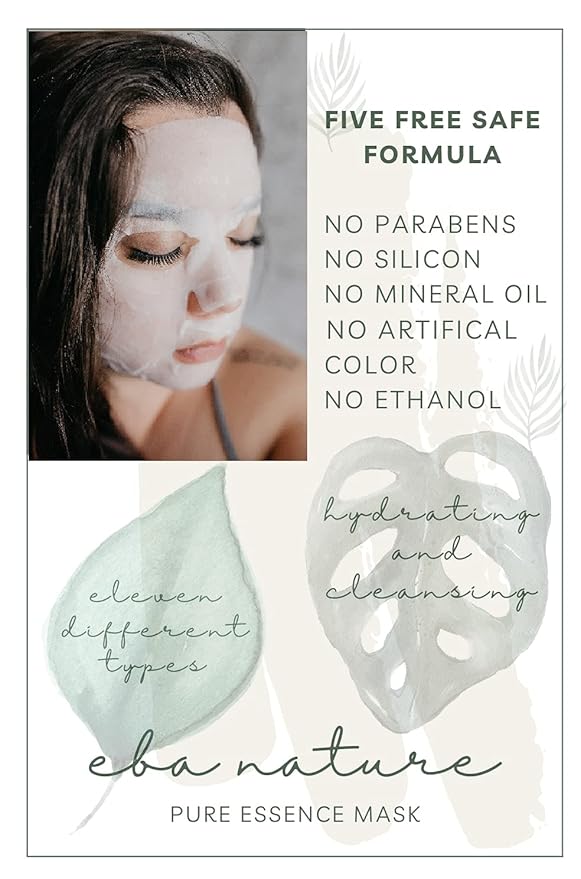 Eba nature} 44 Pcs Combo-Pack, Premium Korean Pure Essence Facial Mask Sheet (11 Types x 4 pcs), hydrating. moisturizing