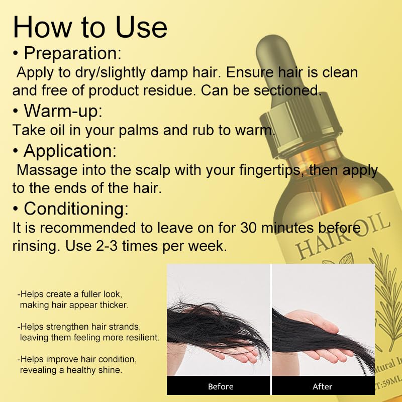 Organic Hair Growth Oil with Herbal Infusion, Natural Scalp Treatment for Thinning Hair & Edges, Nourishing Botanical Oil for Dry Scalp, All Hair Types (01)