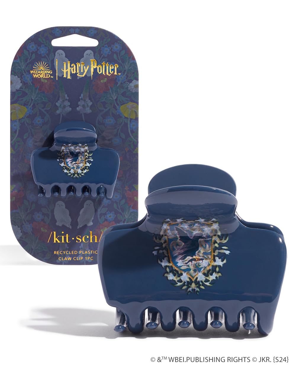 Harry Potter x Kitsch Jumbo Hair Claw - 2.3 Inches Big Hair Clips for Girls and Women | Stylish Accessories for Full Updo and Half Ponytail | Ideal Gifts for Women - Ravenclaw - 1pc