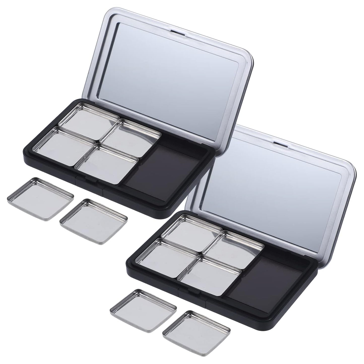Minkissy Empty Eyeshadow Palette Magnetic Makeup Palette with Mirror Refillable Eyeshadow Palette Empty Lipstick Pallet Empty Eyeshadow Pans for Eyeshadow Lipstick Blush Powder, 2PCS