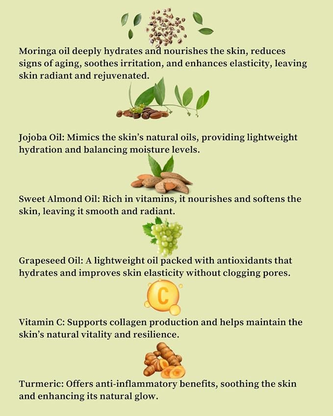 Organic Body Oil – Cold-Pressed Blend with Jojoba, Olive, Moringa & Almond Oils – Hydrating Oil for Skin & Massage, Natural Moisturizer – 8 fl oz