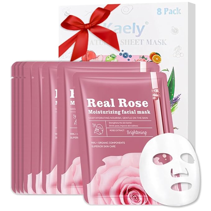 Face Sheet Mask Skincare,Hydrating Spa Face Mask For Sensitive Skin,Moisturize,Nourish for All Skin Types,Natural Skin Care Spa Face Mask for Women Men Girls,Pack of 8