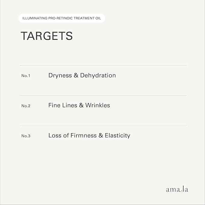 Amala Illuminating Pro-Retinoic Treatment Oil, Natural Retinol Alternative with Picão Preto Extract, 23K Gold, Cacay Seed Oil. Anti-Wrinkle Oil (8ml)