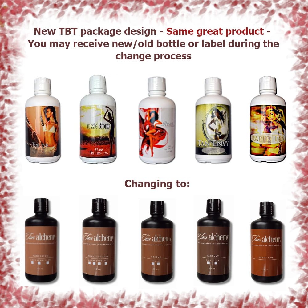 Tan Alchemy, Aussie Bronze 32 oz of 10%, Med/Med Dark DHA Sunless Airbrush Spray Tanning Solution (32oz)