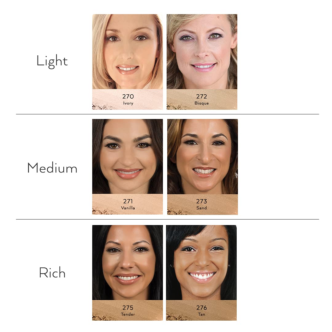 Emani Loose Powder Foundation Makeup for Sensitive Skin, Skin Perfecting, Natural Mineral Foundation with Buildable Coverage, Oil Control, Talc Free, Cruelty-Free & Vegan, Tender