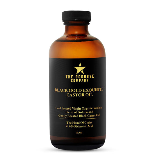 The Goodbye Company 100% Pure Organic Jamaican Black Castor Oil - Premium Cold-Pressed for Hair Growth, Skin Moisturizing, Eyelashes & Eyebrows - 16.9oz