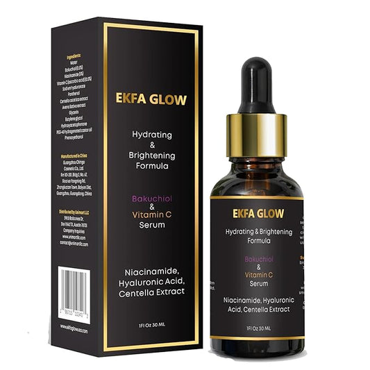 Niacinamide & Hyaluronic Acid Serum Lightweight Summer-Friendly Face Serum with Bakuchiol & Vitamin C – Brightens, Hydrates & Smoothes Skin For Oily & Sensitive Skin | Fragrance-Free, 30ml