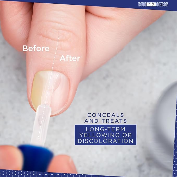 Blue Cross Professional Nail + Cuticle Care Optical Nail Brightening Basecoat Nail Concealer + Cuticle Remover Softener Gel in Eucalyptus/Tea Tree Scent, 2 Pack Bundle