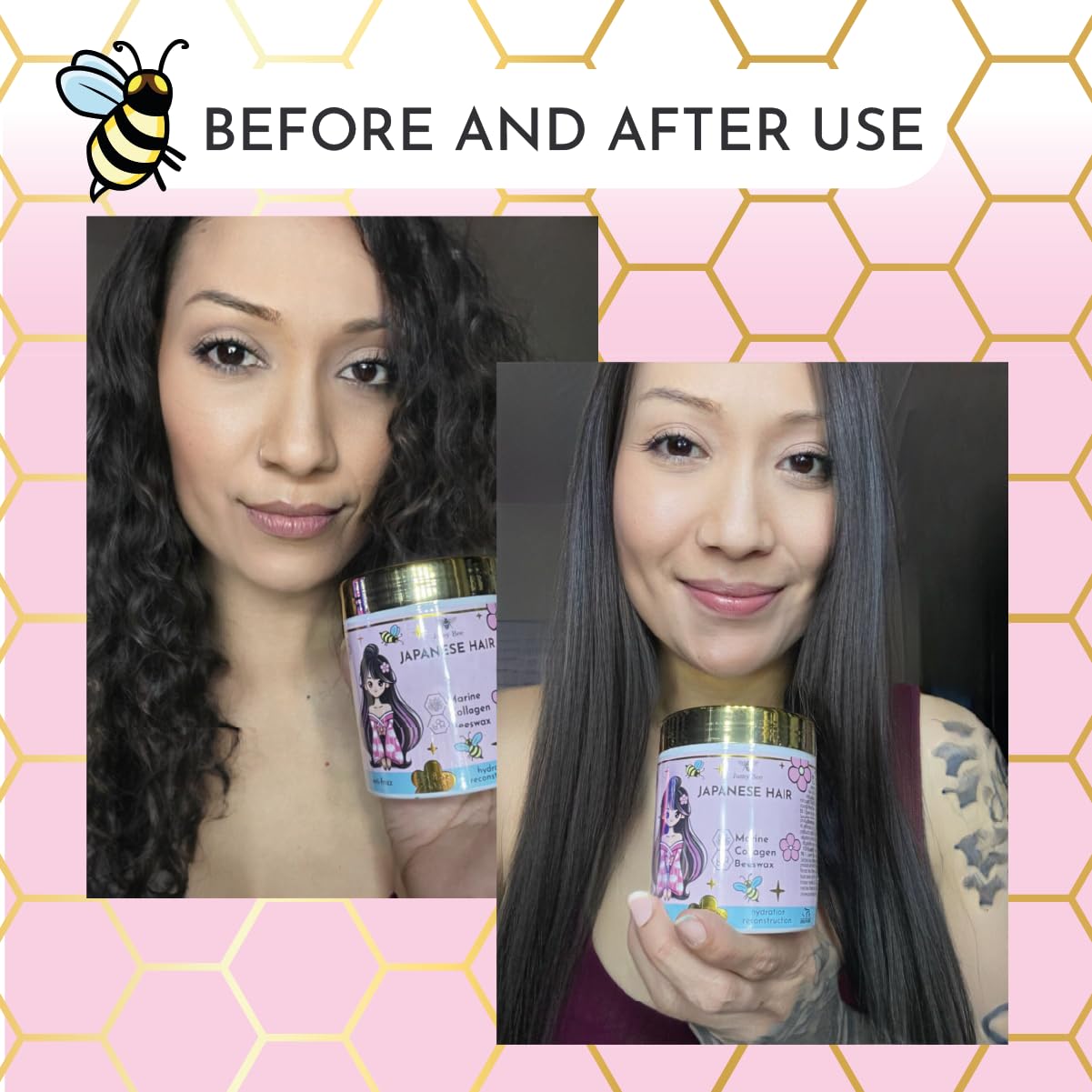 HAIR MASK FOR DAMAGED HAIR TREATMENT Japanese BTX - 8.8 oz Collagen & Keratin Treatment with Beeswax & Seaweed, Intense Hydration, Anti-Frizz,Formaldehyde-Free,Protein Coating for Dry and Damaged Hair