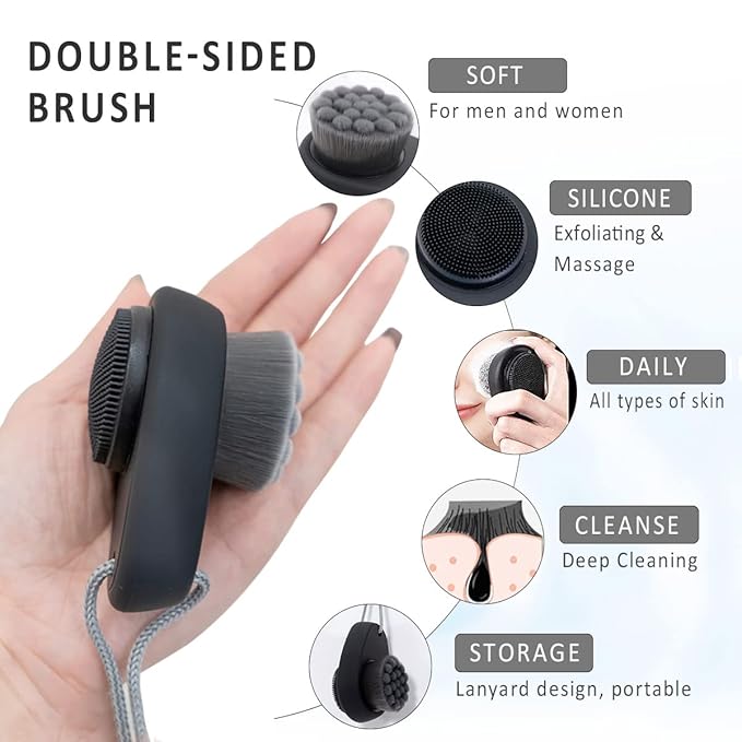 Small Ice Roller with Case & 2 Pcs Facial Cleansing Brushes