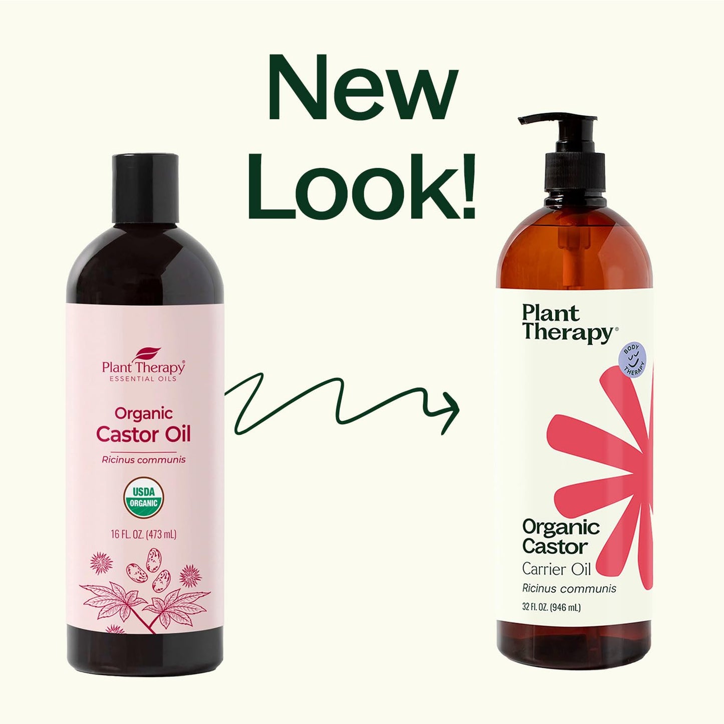 Plant Therapy Organic Castor Oil 32oz - 100% Pure & Natural Grade for Nourishing Hair and Skin Treatment - Cold Pressed - USDA Certified - Hexane Free - Stimulates Hair Growth, Treats Dry Skin