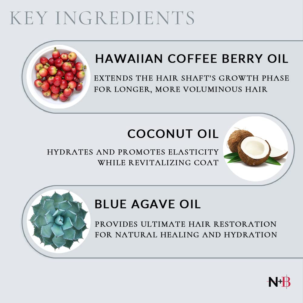 N+B Hair Volumizing Conditioner | Blue Agave Oil, Vit B7, Biotin | Revives Damaged & Leaves Hair Soft & Shiny | Safe for Colored, Keratin & Chemically Treated Hair | For All Hair Types & Textures