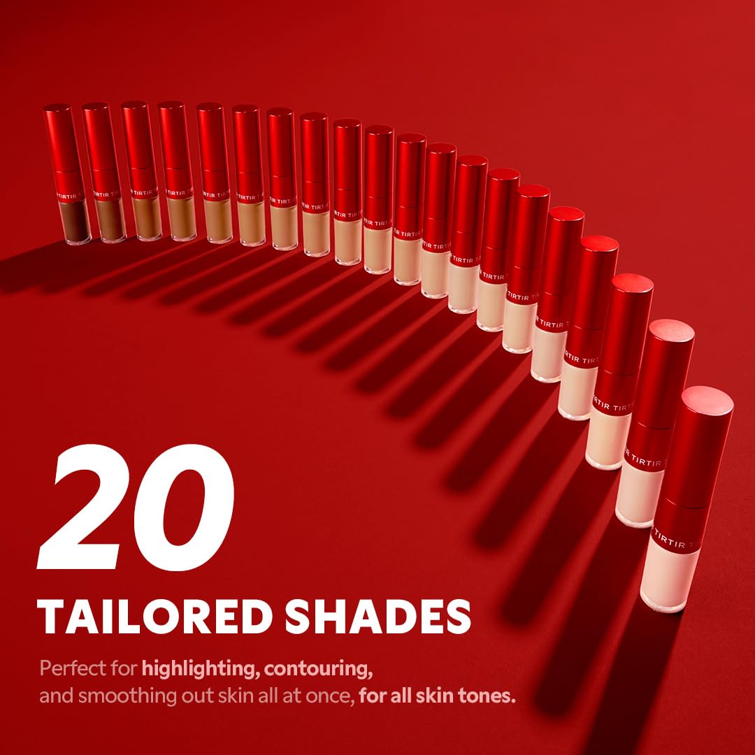 TIRTIR Glide&Hide Blurring Concealer - Creamy texture, Conceals dark circles and wrinkles, Dual formula (liquid tip & balm stick), Long-lasting wear, Korean Makeup, #0.5N, 0.28 Oz