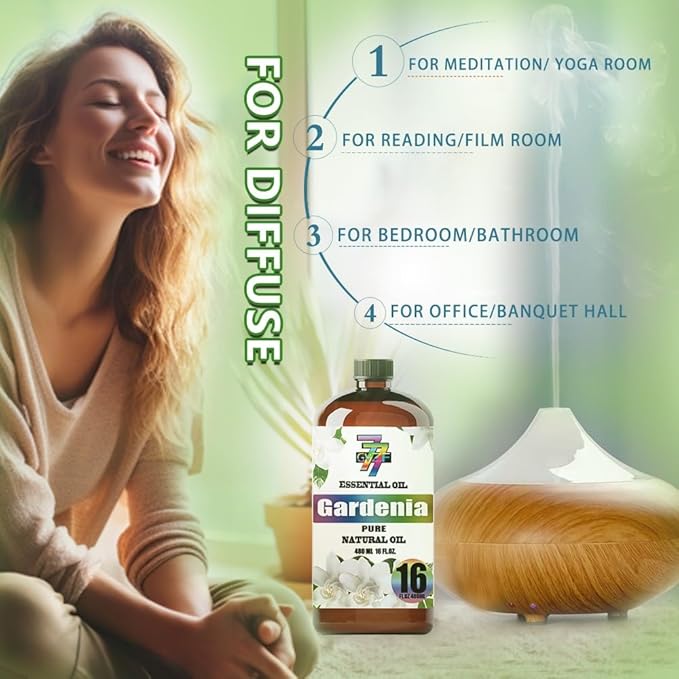 Gardenia Essential Oil (16 oz/480 ml) - Gardenia Oils Used in diffusers, humidifiers, Home Baths, Cleaning Products, Yoga, DIY Soaps and DIY Scented Candles