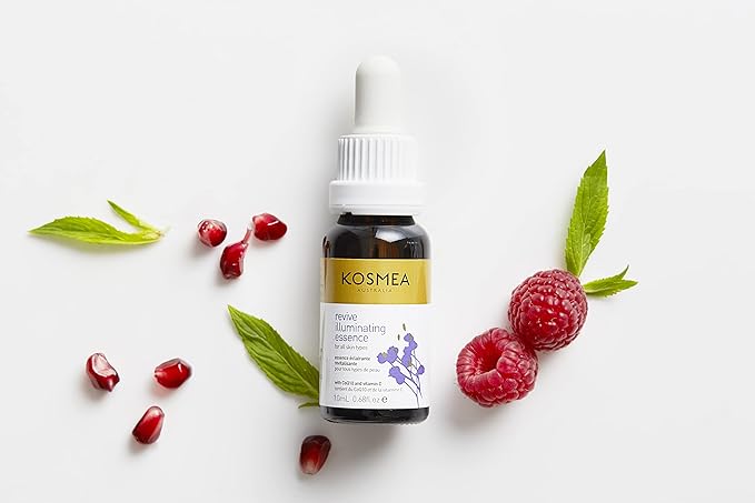 Kosmea Revive Illuminating Essence Hydrating Face Oil for All Skin Types 10ml Superfine Facial Oil | Vitamin C Oil for Face | Organic Face Oil | Daily Routine Face Care Kit