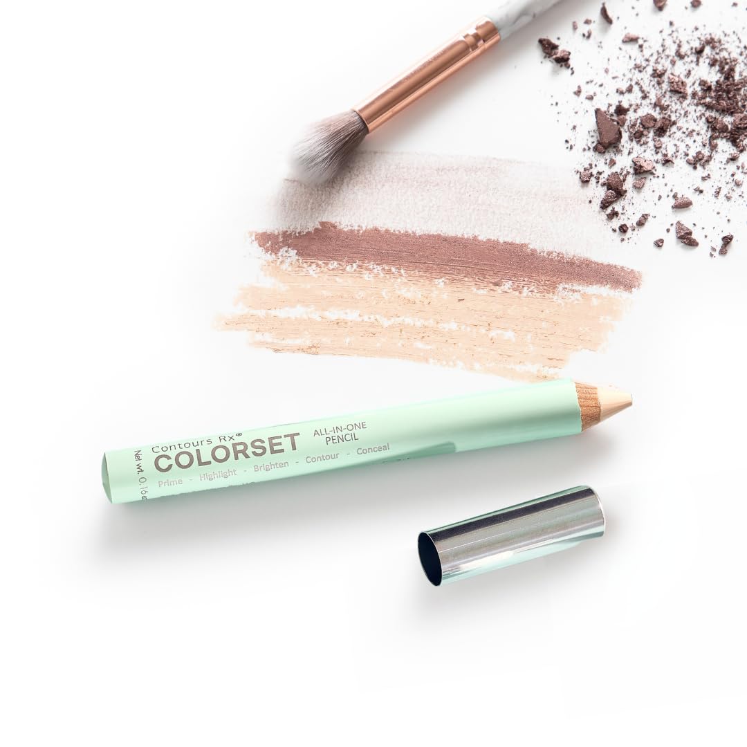 Contours Rx COLORSET All-in-One Pencil – Brighten, Highlight, Prime, Contour & Conceal | Smooth Canvas for Eye Shadow & Uneven Skin Tone | Hydrating, Vegan & Gluten-Free