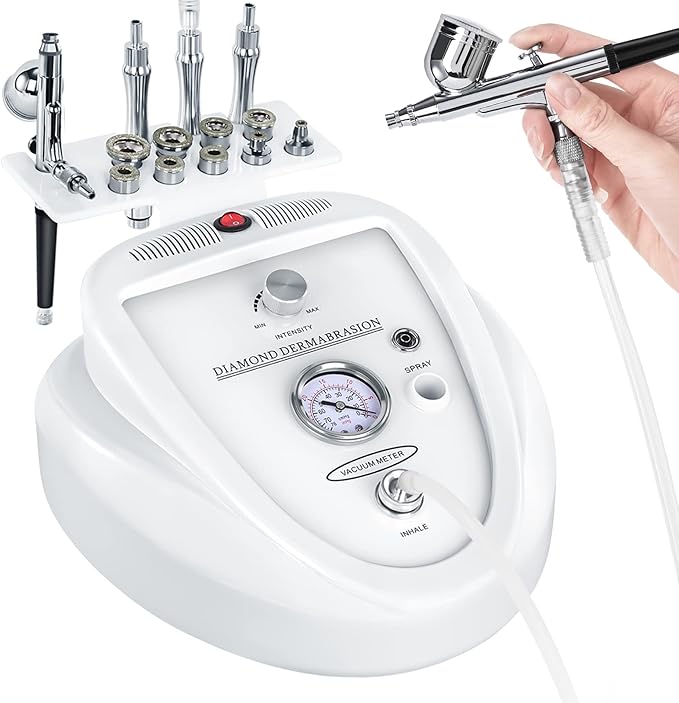Microderm Machine with Spray Gun, mcwdoit Professional Facial Skin Care Beauty Device Home Salon (Suction Power: 0-68cmhg)