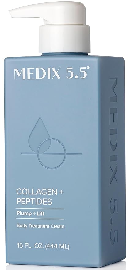 MEDIX 5.5 Collagen Cream Skin Care Face Lotion & Body Lotion For Dry Skin | Anti Aging Collagen Peptides Firming Cream Body Moisturizers Lifts, Firms, & Tightens For Younger Looking Skin, 15 Fl Oz