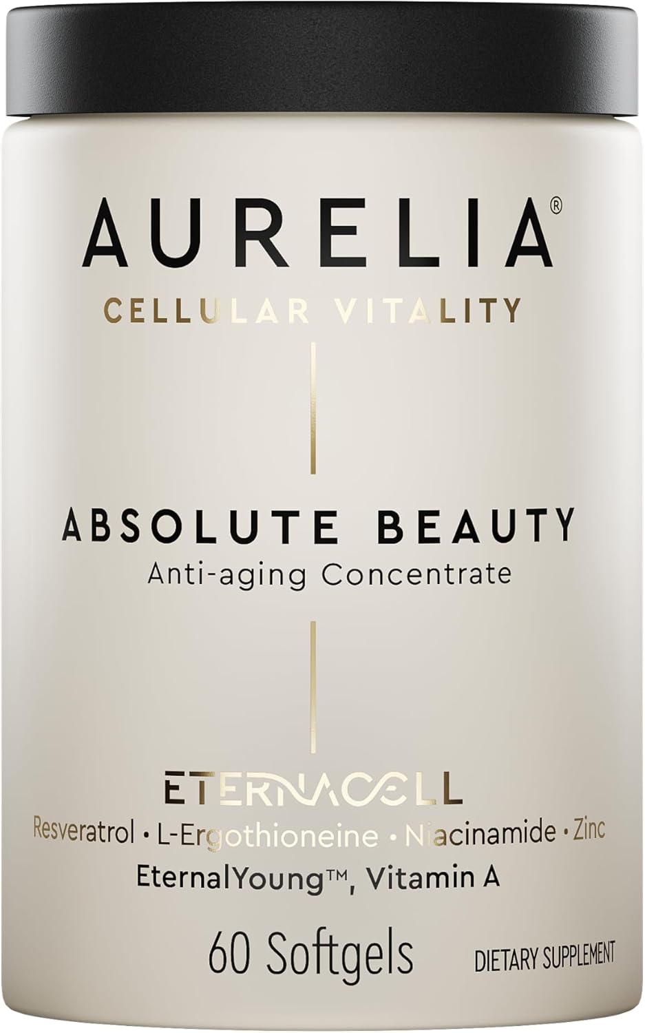 AURELIA Absolute Beauty | Advanced Cellular Anti-Aging Supplement | Increase Skin Moisture | with Zinc, Resveratrol, Niacinamide, Ergothioneine & Retinol