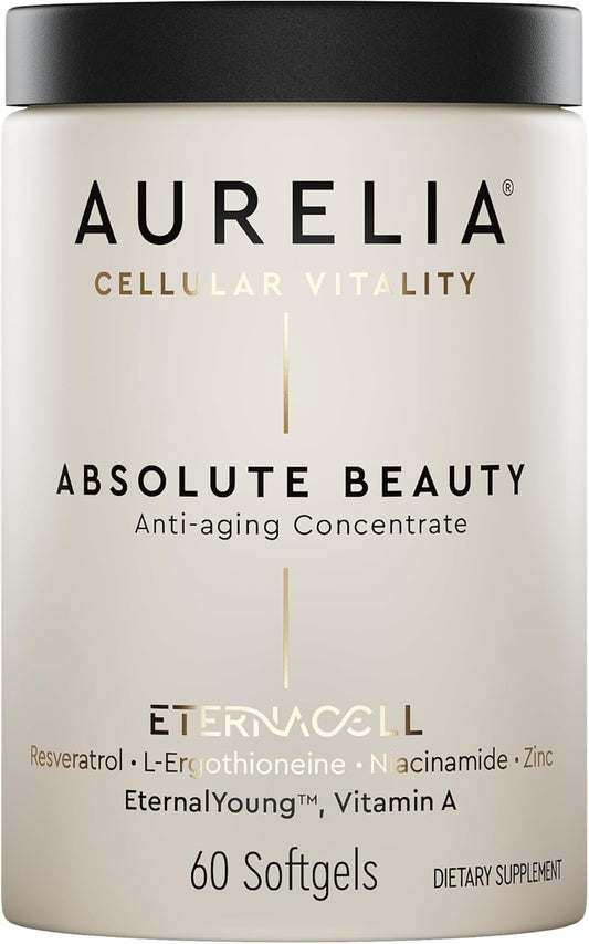 AURELIA Absolute Beauty | Advanced Cellular Anti-Aging Supplement | Increase Skin Moisture | with Zinc, Resveratrol, Niacinamide, Ergothioneine & Retinol
