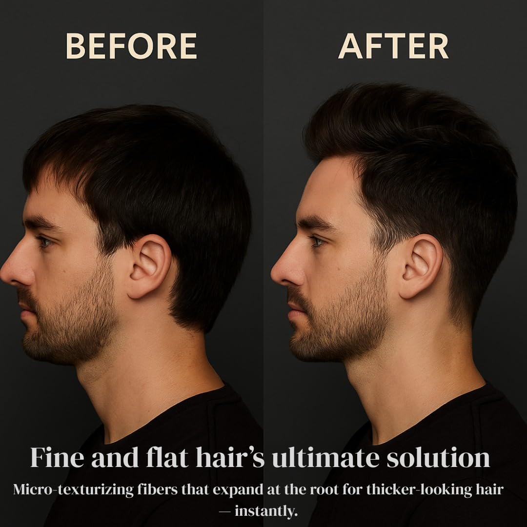 TRENDSTARTER - THICKENING FIBER POWDER (40g) - Natural Matte Finish Hair Styling Powder for All Hair Colors - Instant Thickness, Volume, & Texture - Oil Eliminating Lightweight Formula