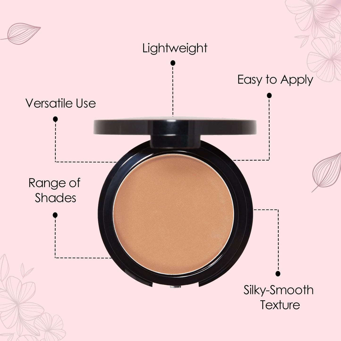 Vera Moore Matte Pressed Powder, Makeup Setting Compact Powder, Face Powder for Full Coverage with Flawless Finish, Shine, Matte Finish for All Skin Types (Cameo, 12.5g)