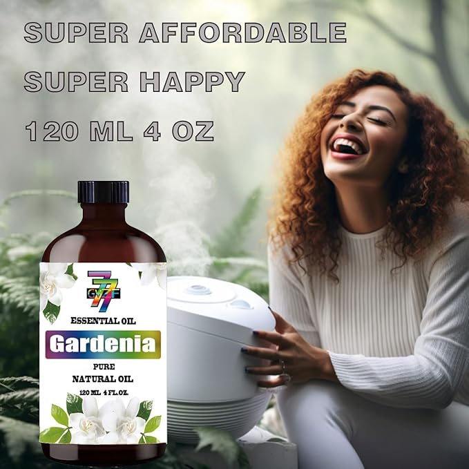 Gardenia Essential Oil (4 oz/120 ml) - Gardenia Oils Perfect for Diffusers, Humidifiers, Baths, Cleaning, Yoga, DIY Soaps, and Candles