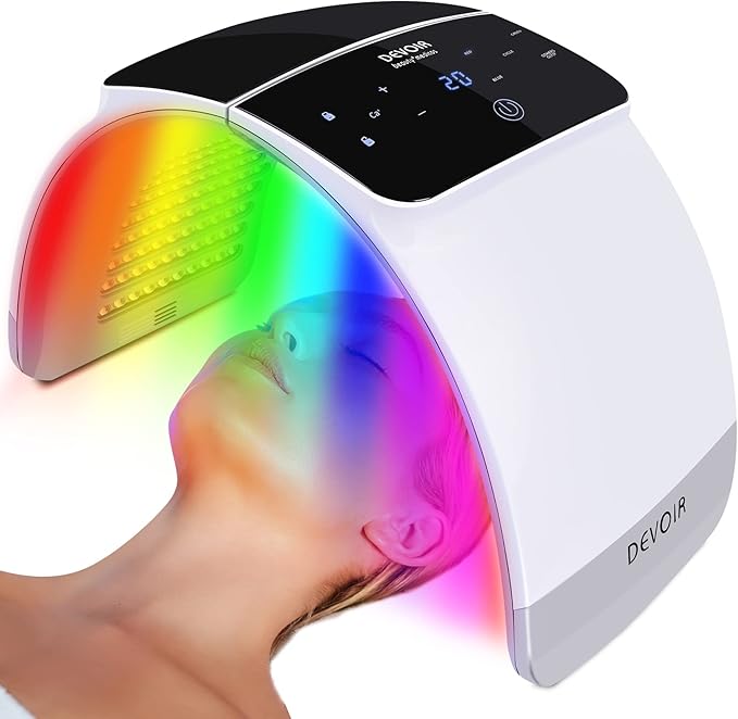 7 Color with LED Face for Facial Problems of SPA Facial Body Skin Care Beauty Salon Device-White (XL)